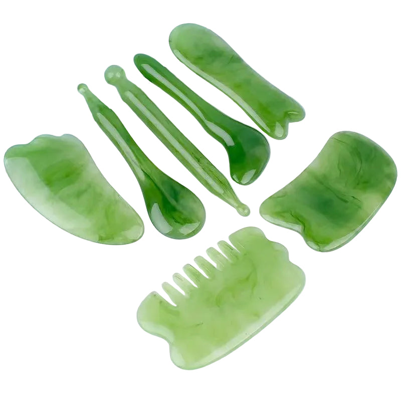 Gua Sha Set for Body and Facial Massage - 7 Piece Set